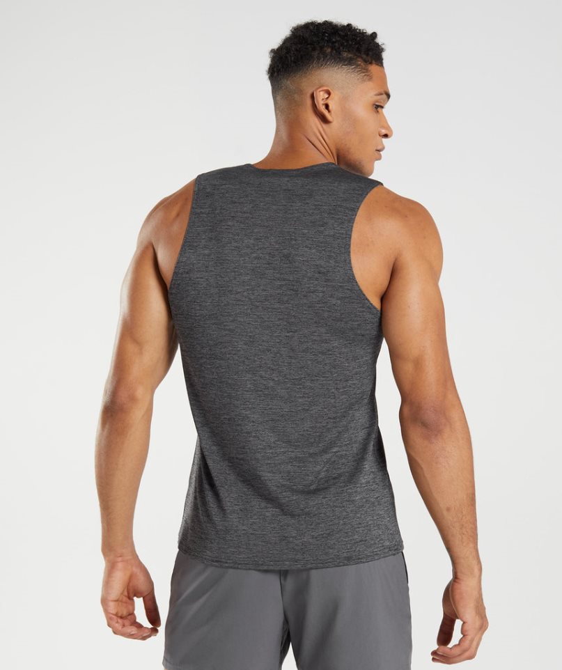 Podkoszulki Gymshark Arrival Slim Marl Męskie Czarne | PL 890ORS